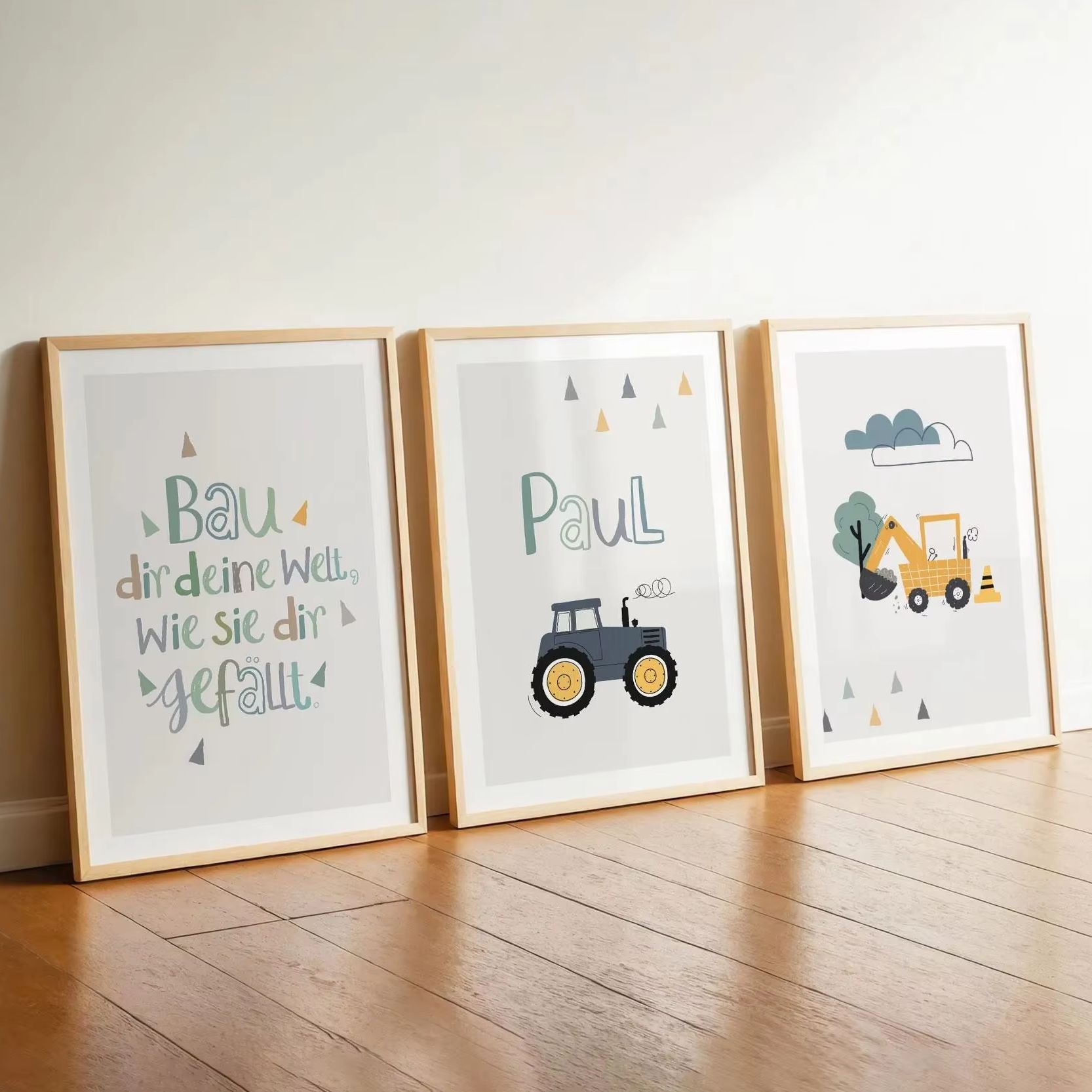 3pcs/set Cartoon Excavator Tra - đánh giá và giá Home Decor Theme