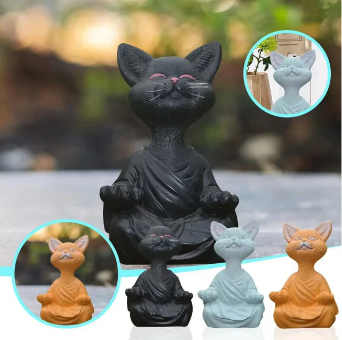 Meditation Cat Sculpture Garde - đánh giá và giá Home Decor Za