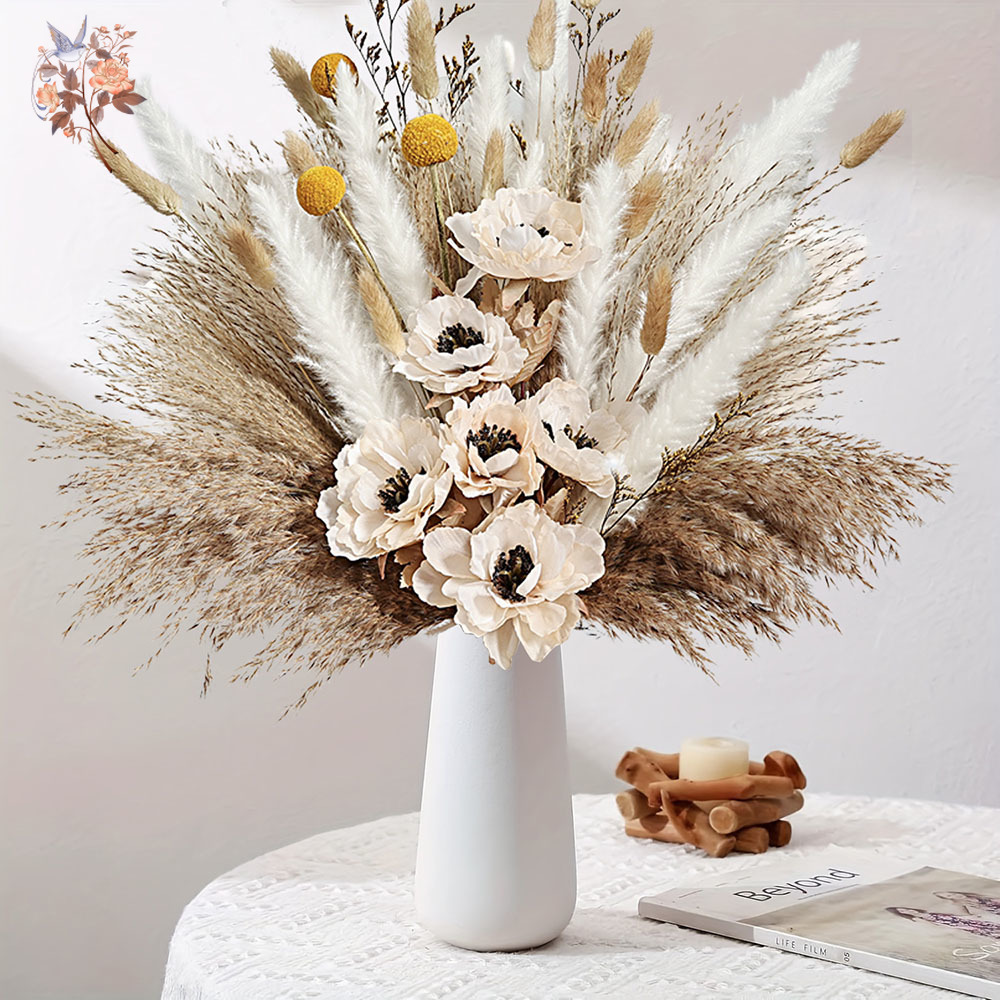 55Pcs Artificial Flower Bouque - đánh giá và giá Pampas Grass Decor
