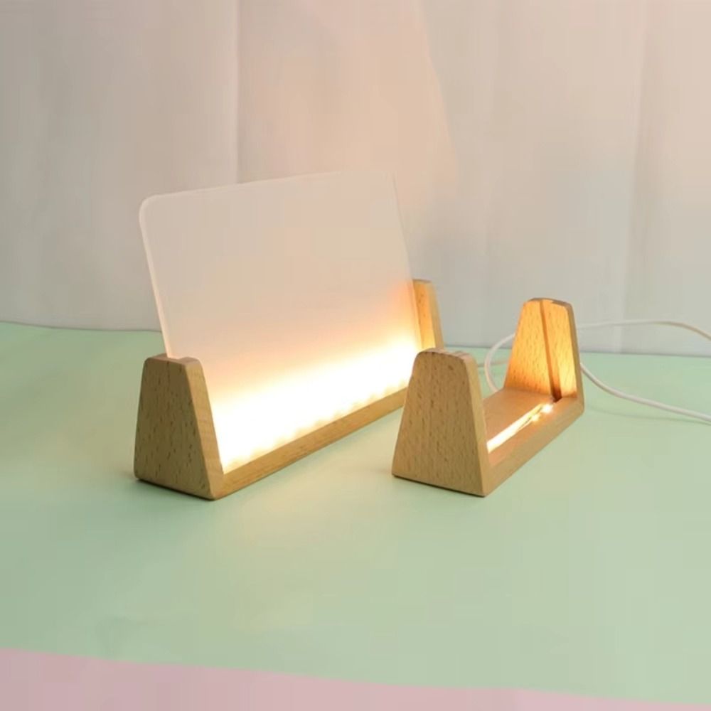 Warm Light Wooden Lighted Base - đánh giá và giá Bamboo Photo Frame