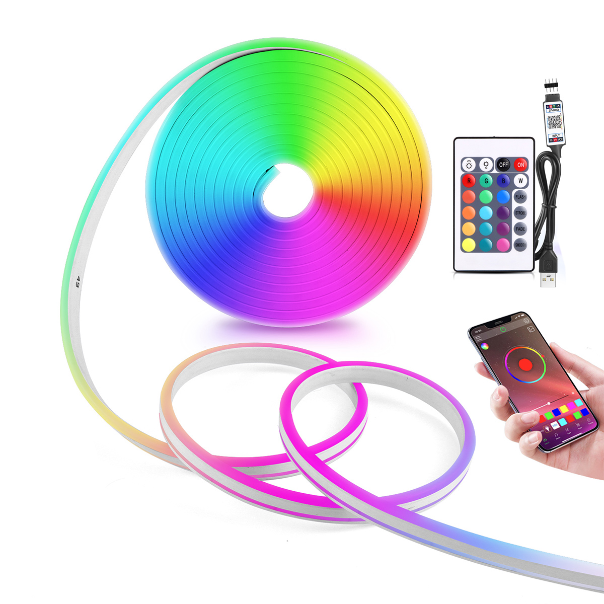 5V USB RGB Neon LED Strip Ligh - đánh giá và giá Home Decor Free App