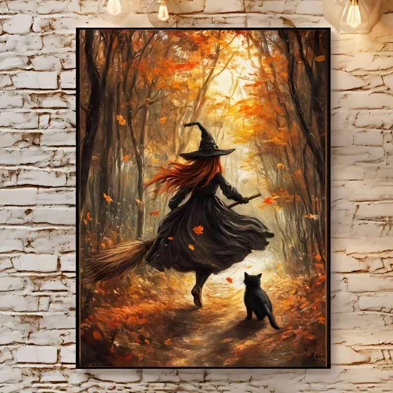 Retro Alloween Autumn Witch On - đánh giá và giá Home Decor Theme